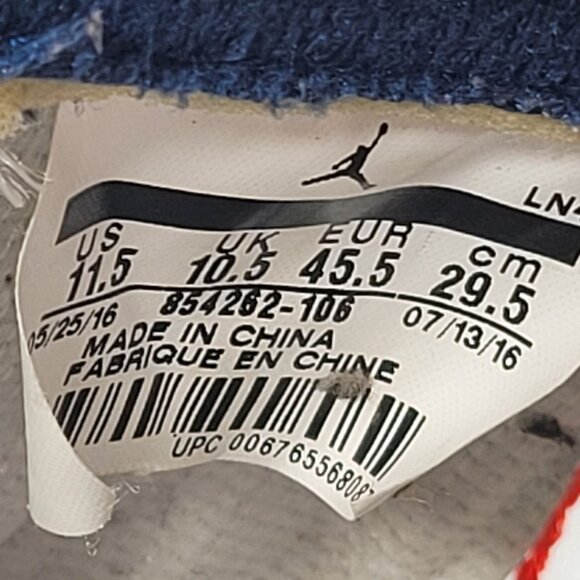 Air Jordan 3 Retro OG 2016 Mens White True Blue Sneakers 854262-106 US Size 11.5 - Picture 8 of 8